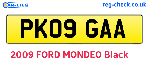 PK09GAA are the vehicle registration plates.