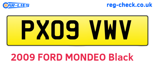 PX09VWV are the vehicle registration plates.