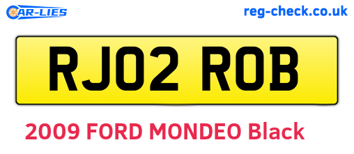RJ02ROB are the vehicle registration plates.