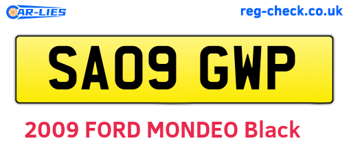 SA09GWP are the vehicle registration plates.