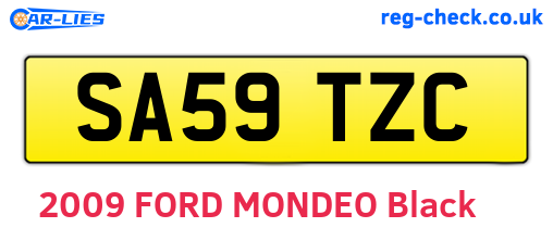 SA59TZC are the vehicle registration plates.