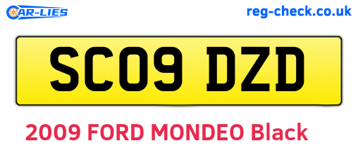 SC09DZD are the vehicle registration plates.