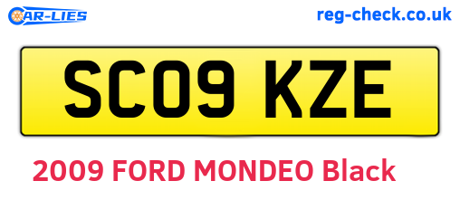 SC09KZE are the vehicle registration plates.