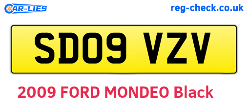 SD09VZV are the vehicle registration plates.