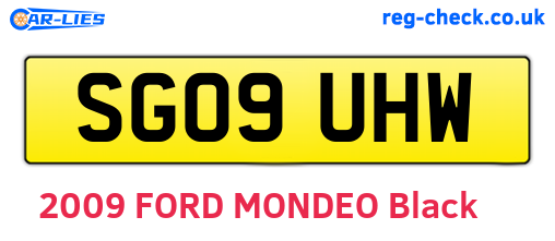 SG09UHW are the vehicle registration plates.