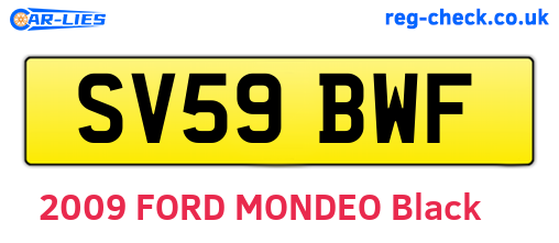 SV59BWF are the vehicle registration plates.