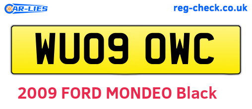WU09OWC are the vehicle registration plates.