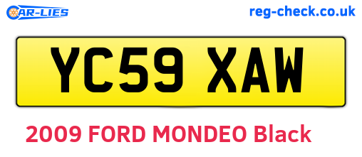 YC59XAW are the vehicle registration plates.