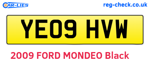 YE09HVW are the vehicle registration plates.