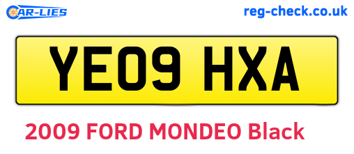 YE09HXA are the vehicle registration plates.