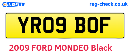 YR09BOF are the vehicle registration plates.
