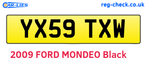 YX59TXW are the vehicle registration plates.