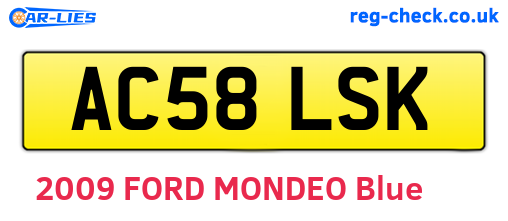 AC58LSK are the vehicle registration plates.