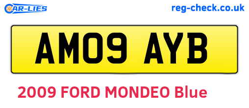 AM09AYB are the vehicle registration plates.