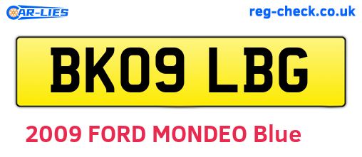 BK09LBG are the vehicle registration plates.