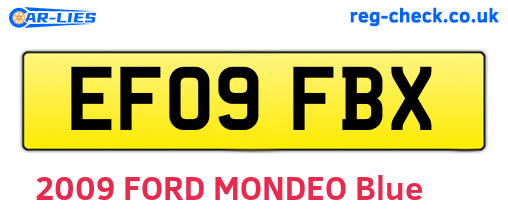 EF09FBX are the vehicle registration plates.