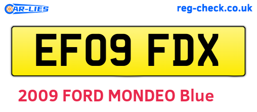 EF09FDX are the vehicle registration plates.
