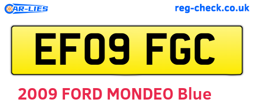 EF09FGC are the vehicle registration plates.