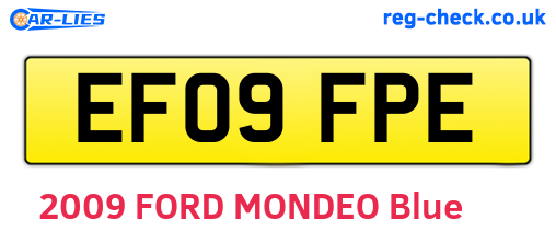 EF09FPE are the vehicle registration plates.
