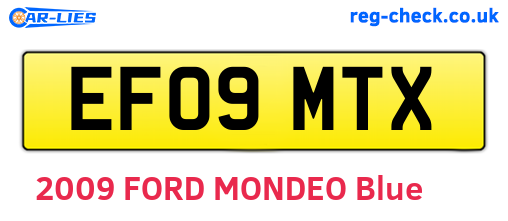EF09MTX are the vehicle registration plates.