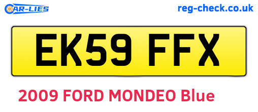 EK59FFX are the vehicle registration plates.