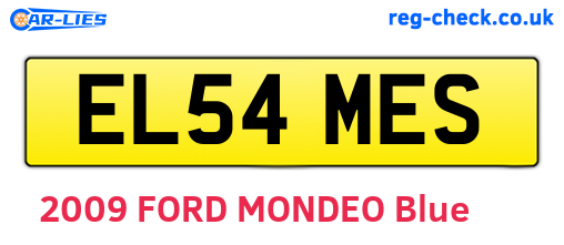 EL54MES are the vehicle registration plates.