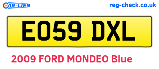 EO59DXL are the vehicle registration plates.