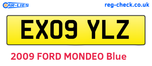 EX09YLZ are the vehicle registration plates.