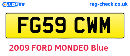 FG59CWM are the vehicle registration plates.