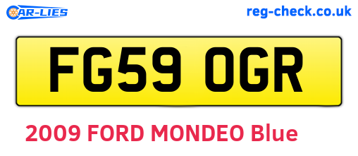 FG59OGR are the vehicle registration plates.