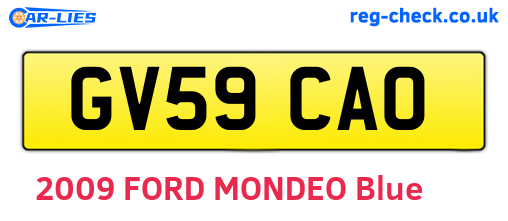 GV59CAO are the vehicle registration plates.