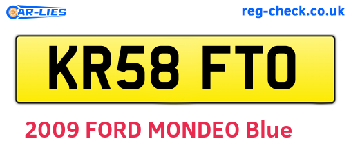 KR58FTO are the vehicle registration plates.