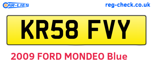 KR58FVY are the vehicle registration plates.