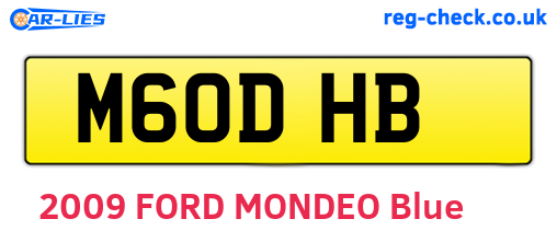 M60DHB are the vehicle registration plates.