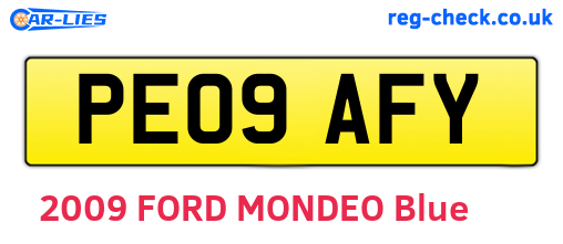 PE09AFY are the vehicle registration plates.