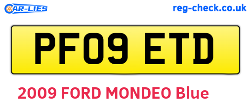 PF09ETD are the vehicle registration plates.