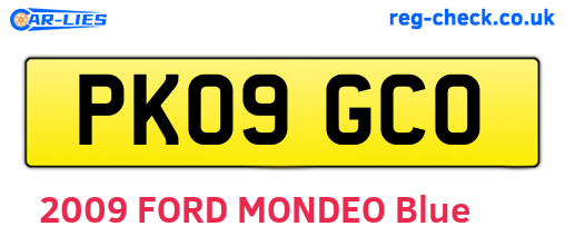 PK09GCO are the vehicle registration plates.