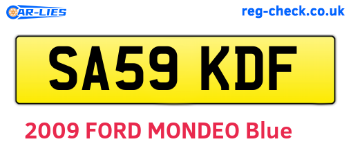 SA59KDF are the vehicle registration plates.