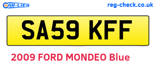 SA59KFF are the vehicle registration plates.