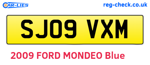 SJ09VXM are the vehicle registration plates.