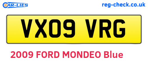 VX09VRG are the vehicle registration plates.