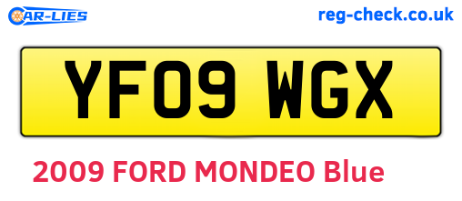 YF09WGX are the vehicle registration plates.