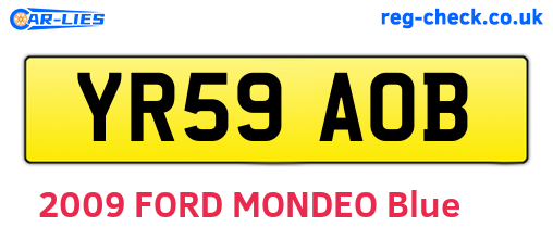 YR59AOB are the vehicle registration plates.