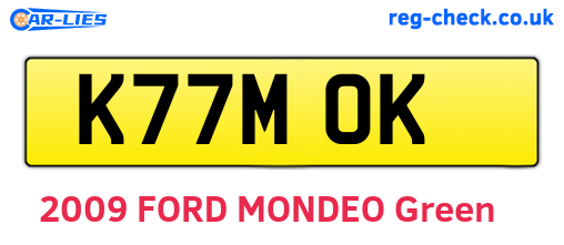 K77MOK are the vehicle registration plates.