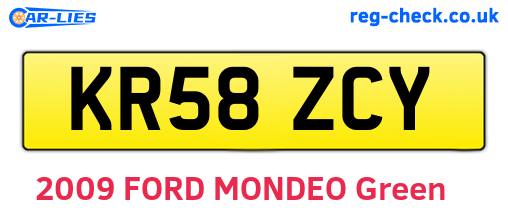 KR58ZCY are the vehicle registration plates.