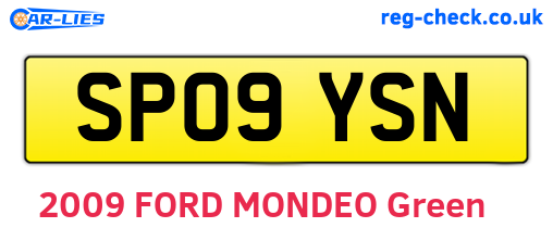 SP09YSN are the vehicle registration plates.