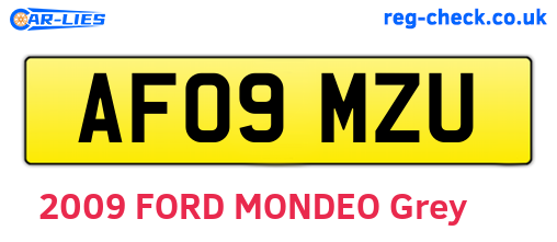AF09MZU are the vehicle registration plates.