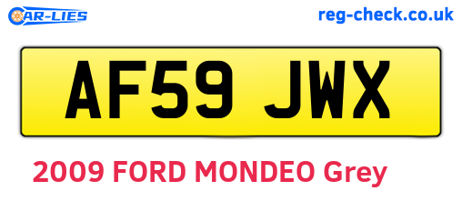 AF59JWX are the vehicle registration plates.