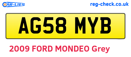 AG58MYB are the vehicle registration plates.
