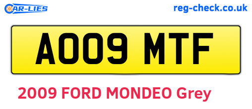 AO09MTF are the vehicle registration plates.
